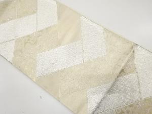 アンティーク　桧垣に唐花模様織り出し袋帯（材料）